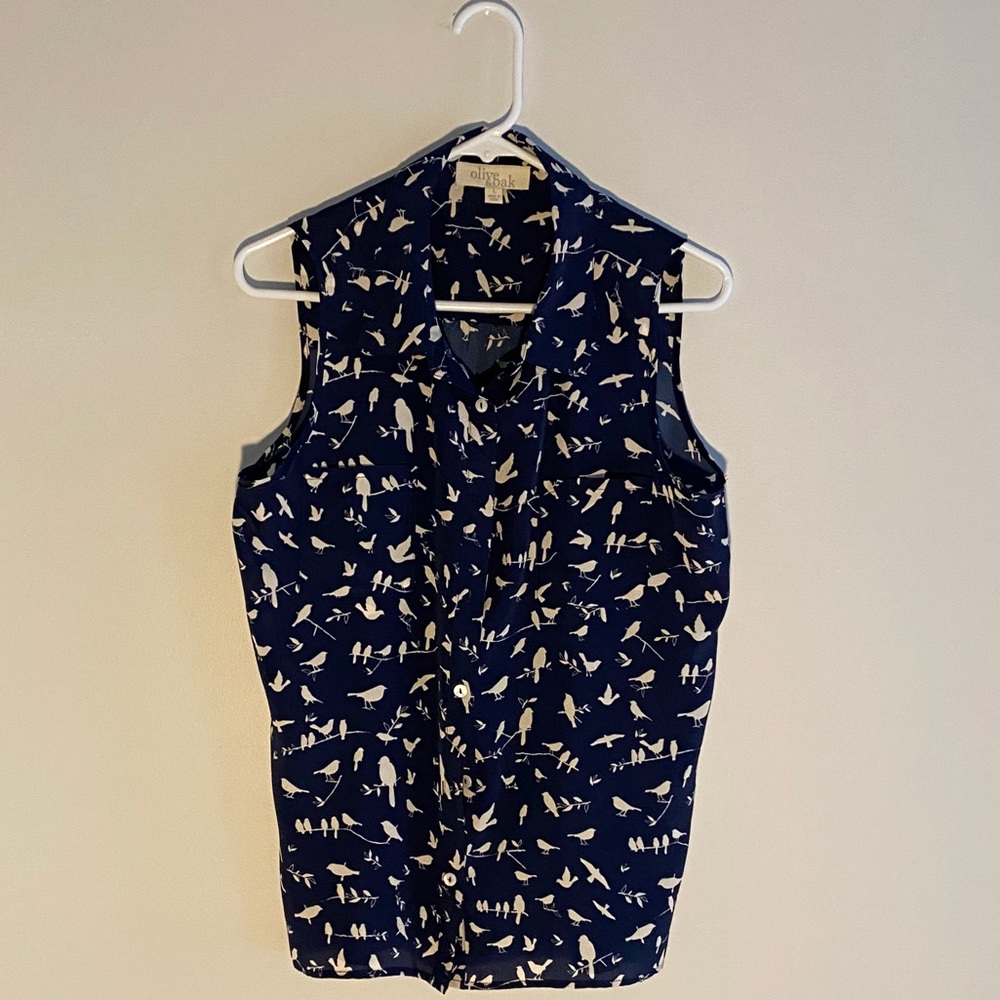 Navy Bird Top